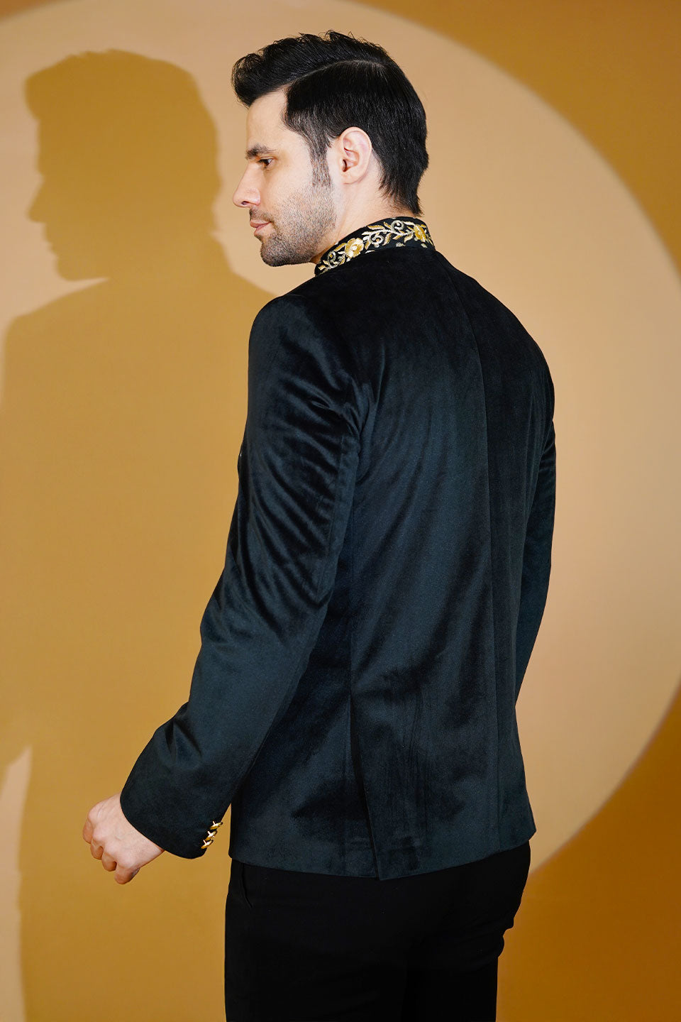 Velvet Black Bandhgala