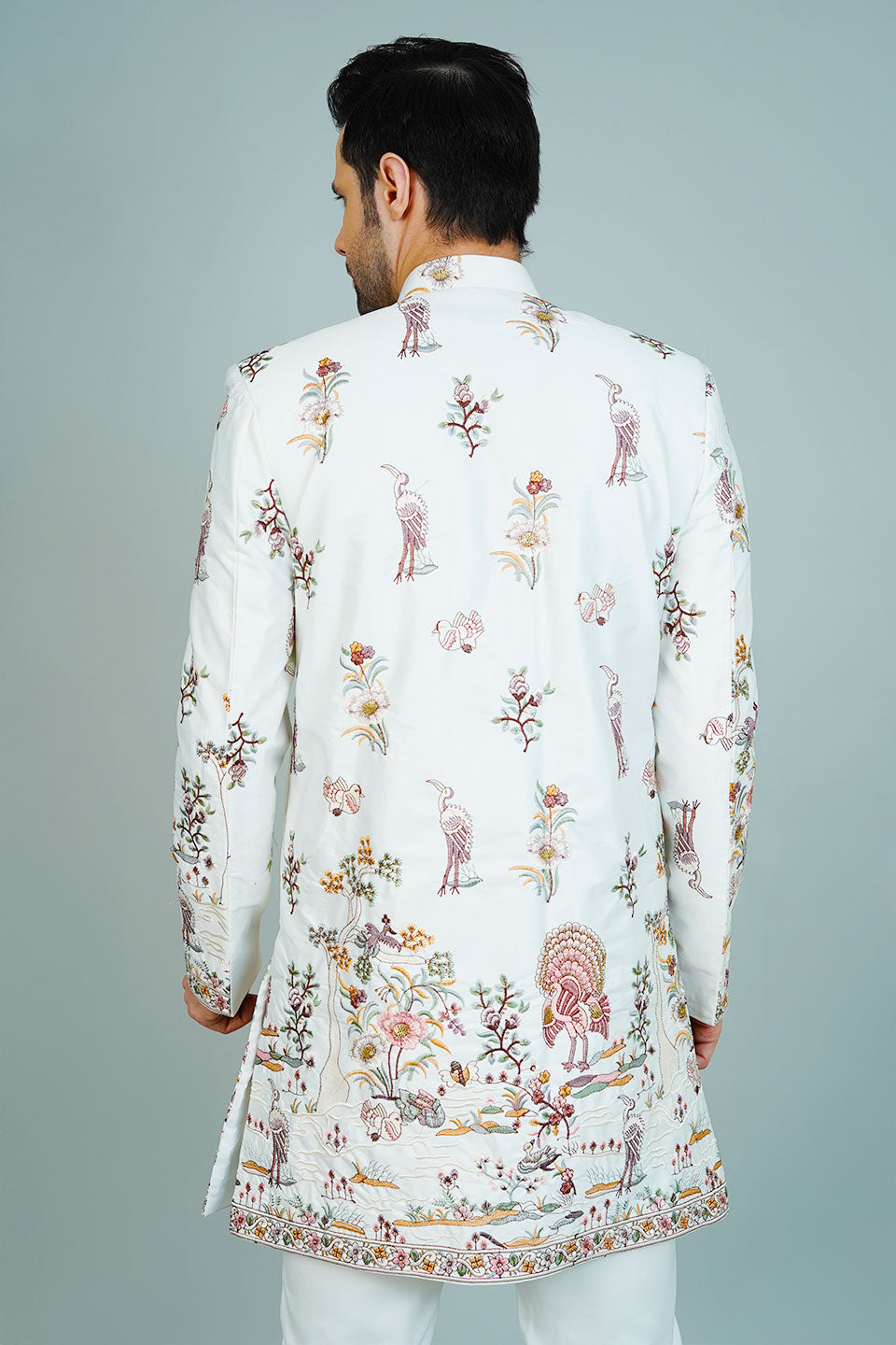 Polyester Satin Cream Bandhgala