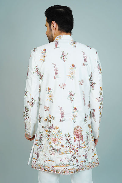 Polyester Satin Cream Bandhgala