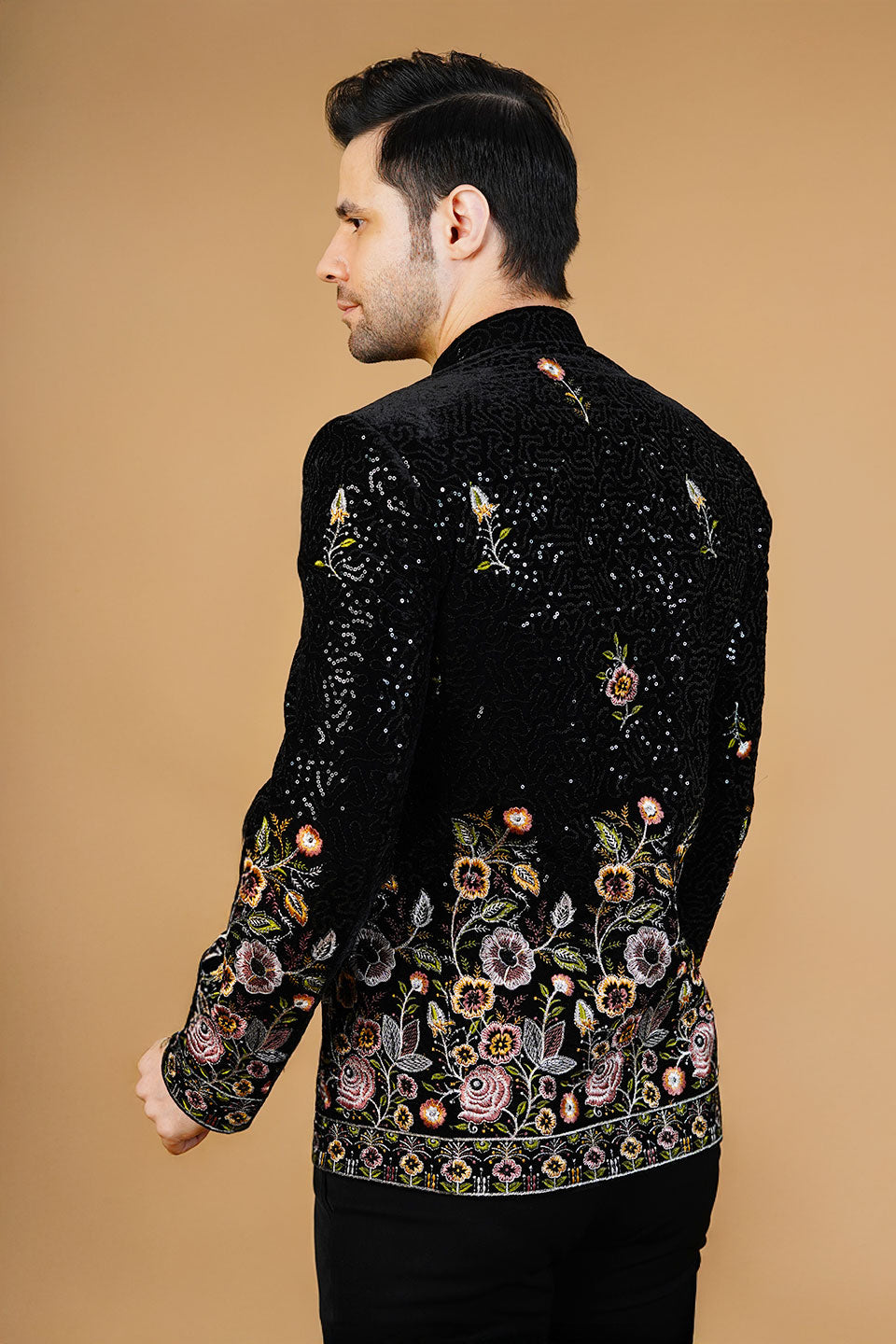 Velvet Black Bandhgala