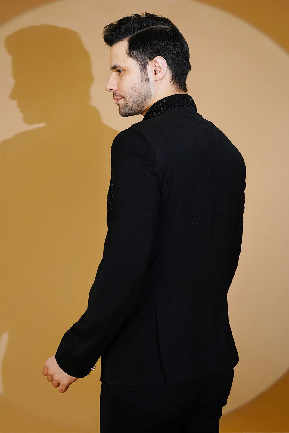 Polyester Satin Black Suit