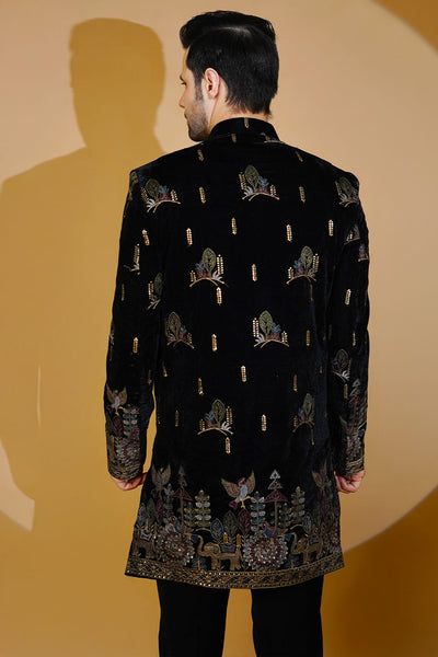 Velvet Black Bandhgala