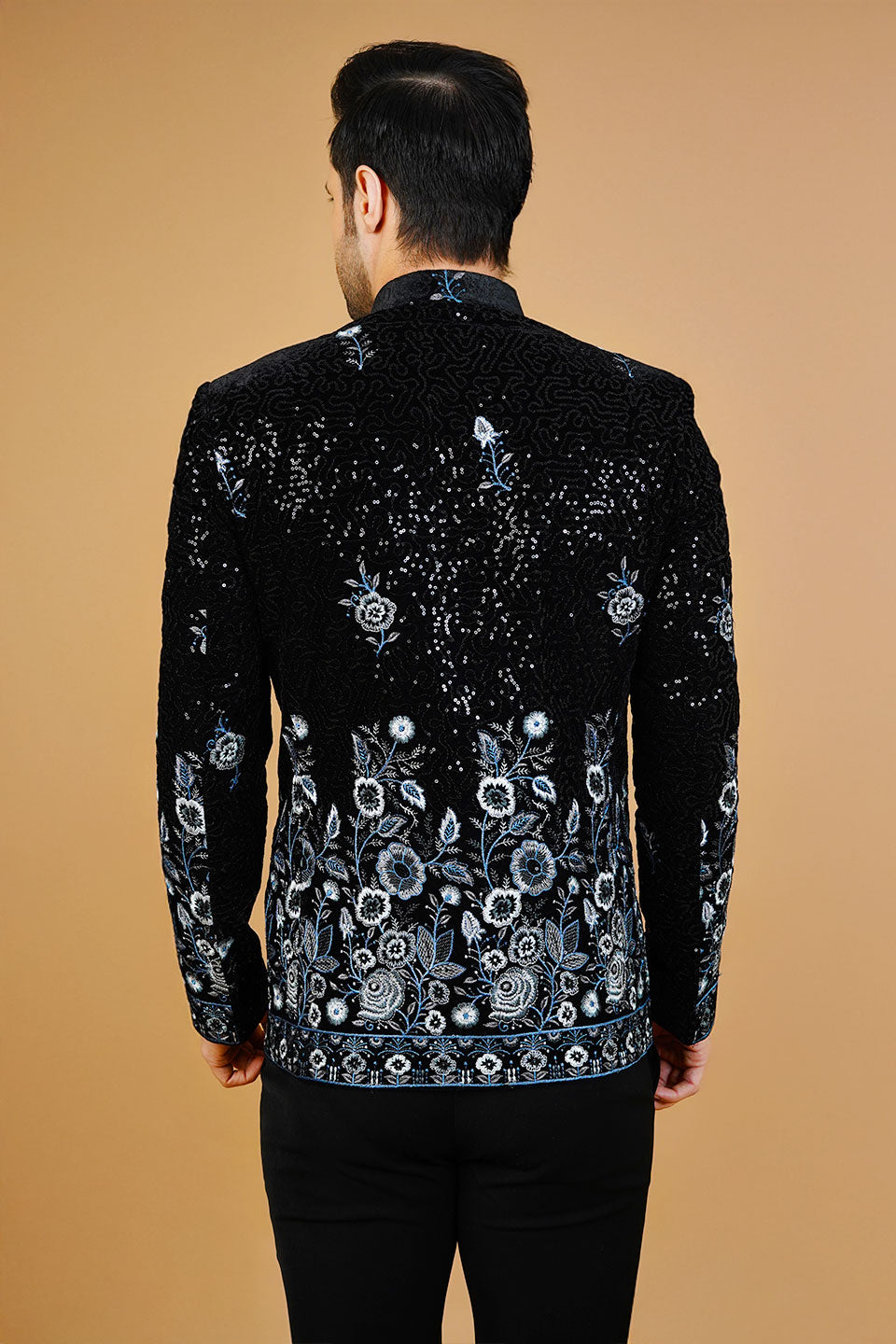 Velvet Black Bandhgala