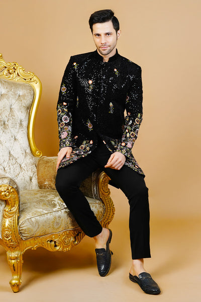 Velvet Black Bandhgala