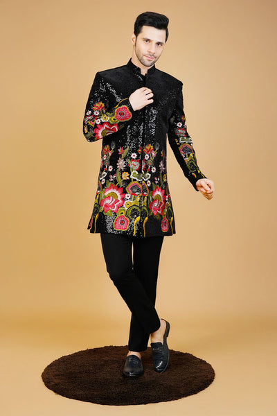 Velvet Black Bandhgala