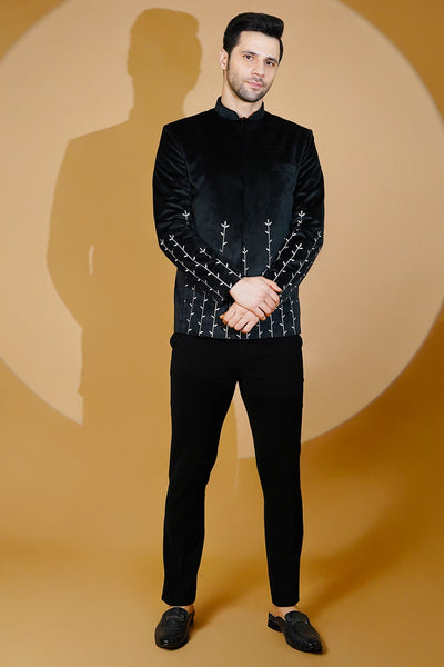 Velvet Black Bandhgala