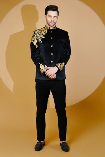 Velvet Black Bandhgala