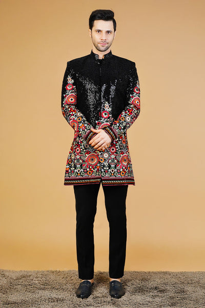 Velvet Black Bandhgala