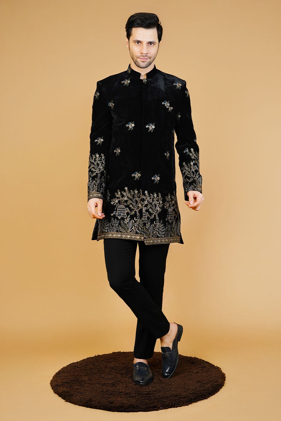 Velvet Black Bandhgala