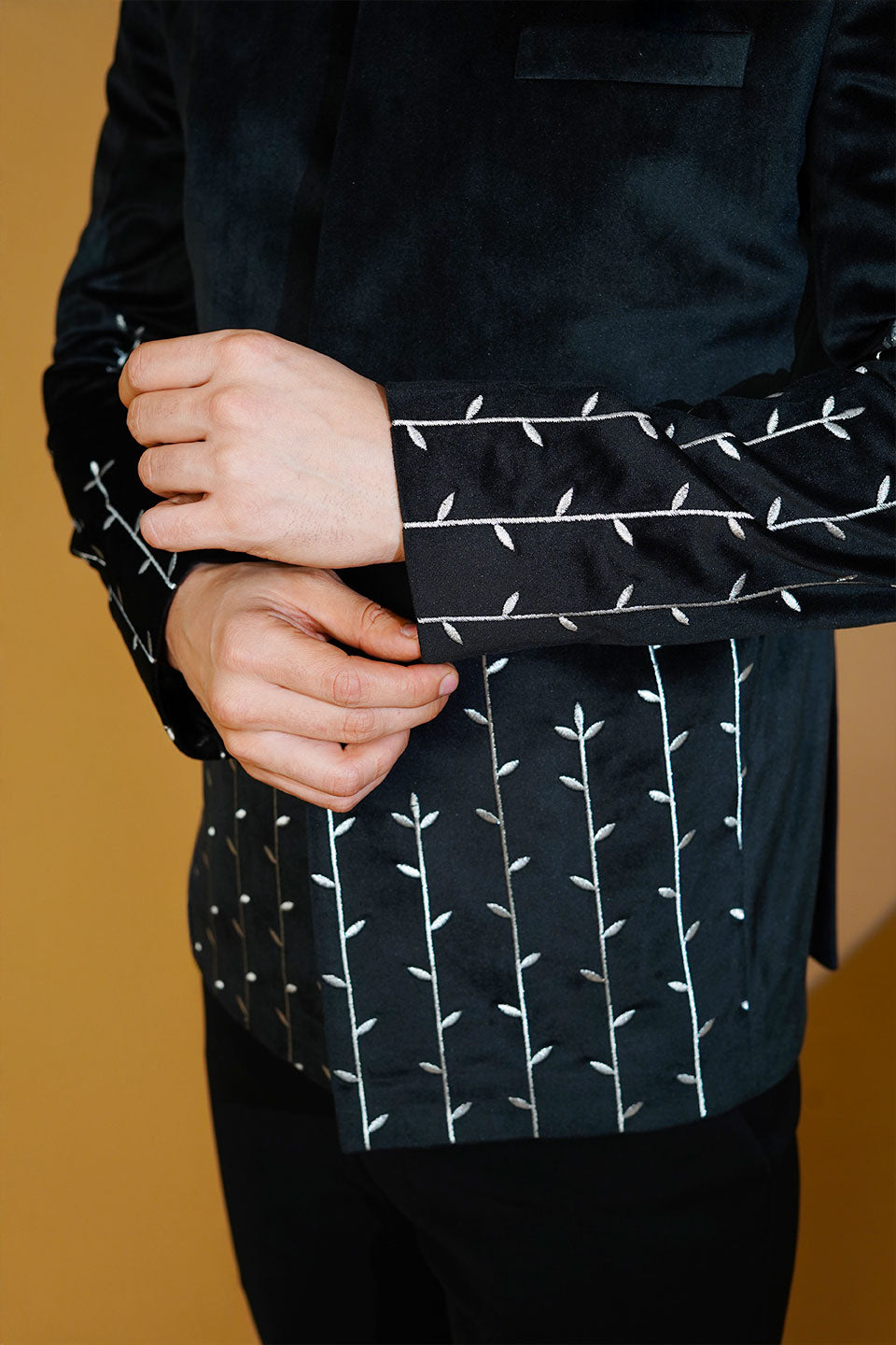 Velvet Black Bandhgala