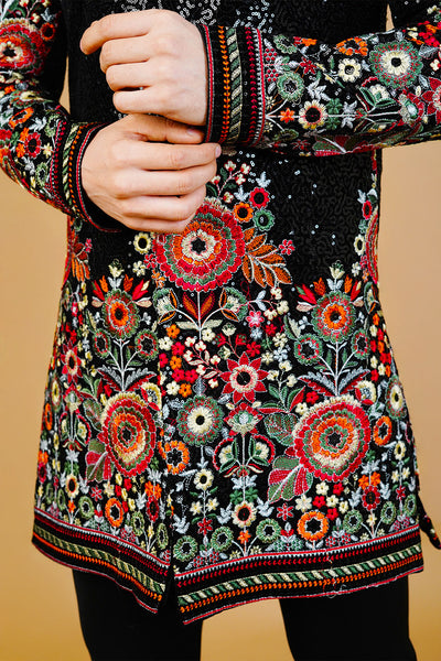 Velvet Black Bandhgala