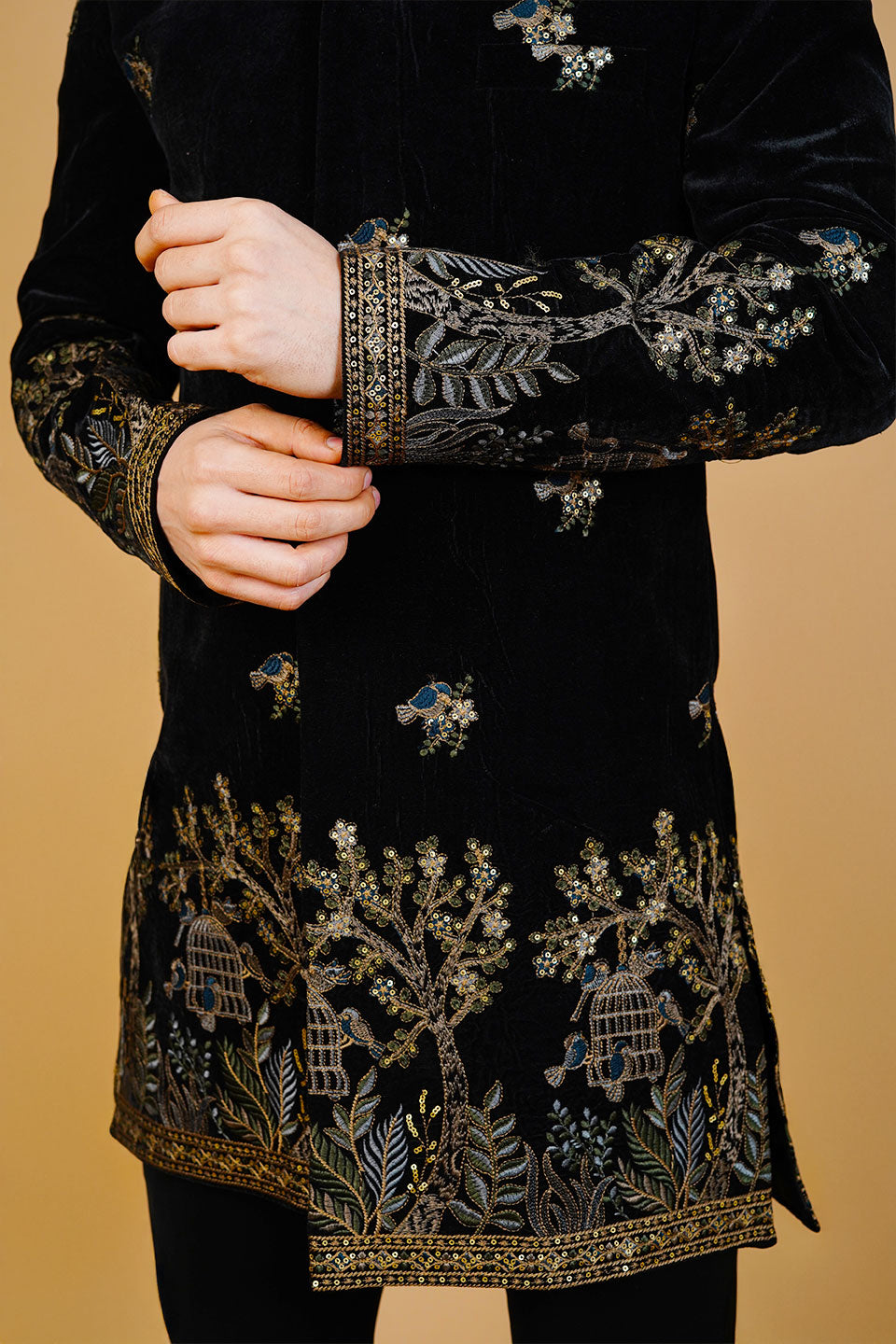 Velvet Black Bandhgala