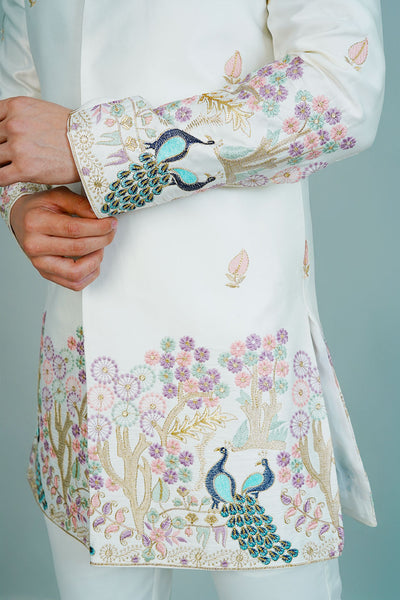 Polyester Satin White Bandhgala