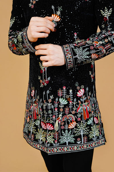 Velvet Black Bandhgala