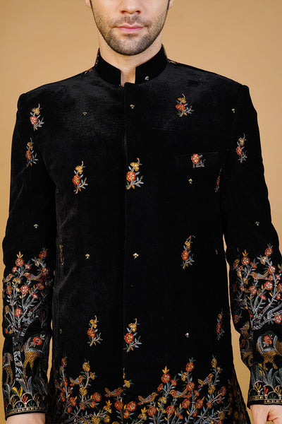 Velvet Black Bandhgala