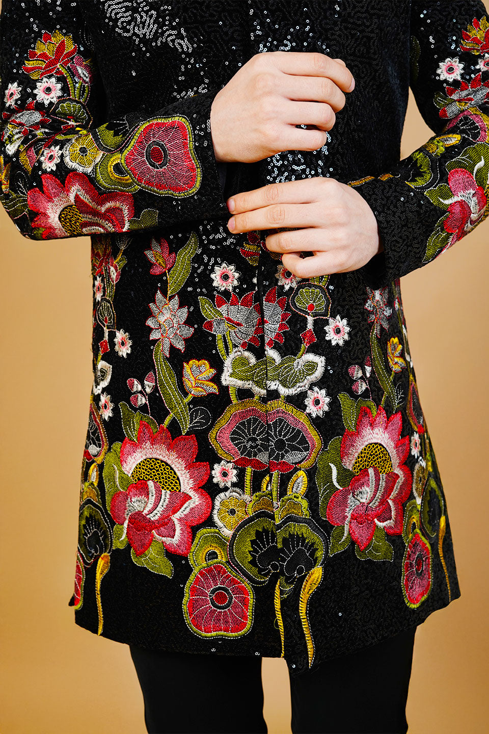 Velvet Black Bandhgala