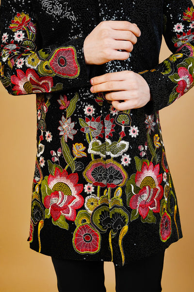 Velvet Black Bandhgala