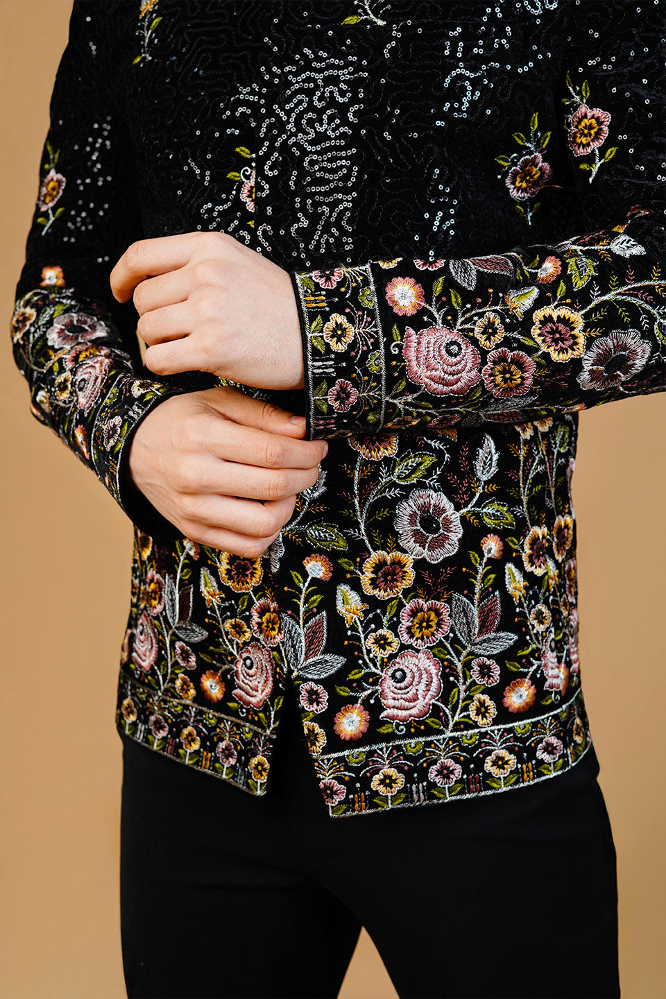 Velvet Black Bandhgala