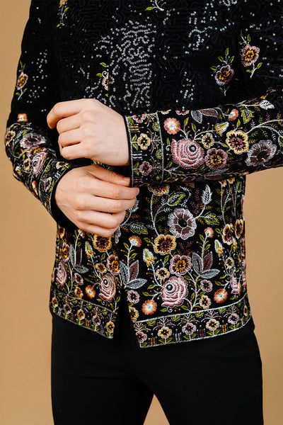 Velvet Black Bandhgala