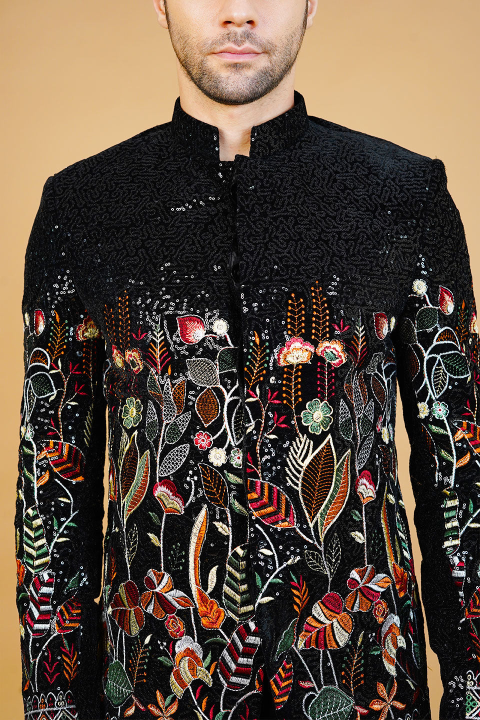 Velvet Black Bandhgala