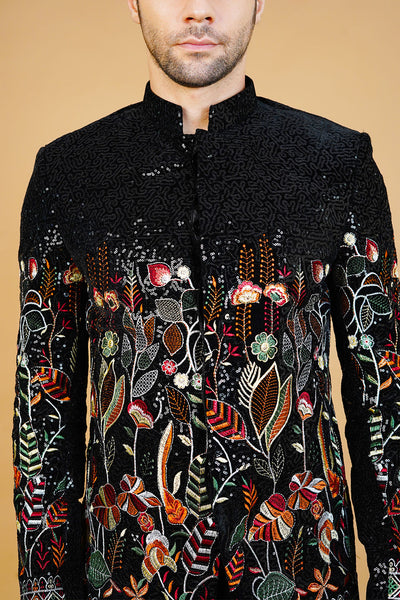 Velvet Black Bandhgala