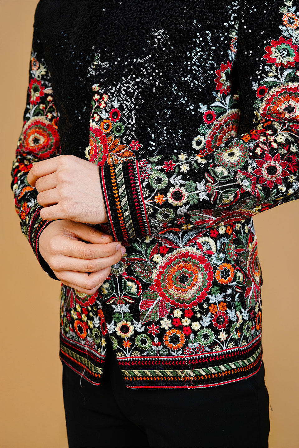 Velvet Black Bandhgala