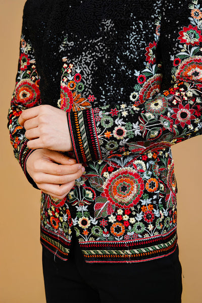 Velvet Black Bandhgala