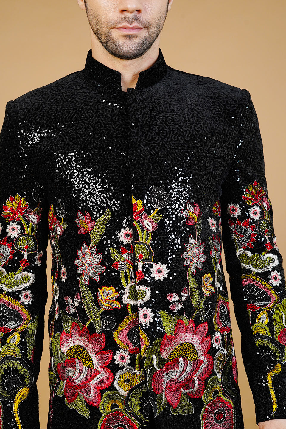 Velvet Black Bandhgala