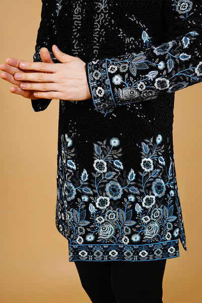 Velvet Black Bandhgala