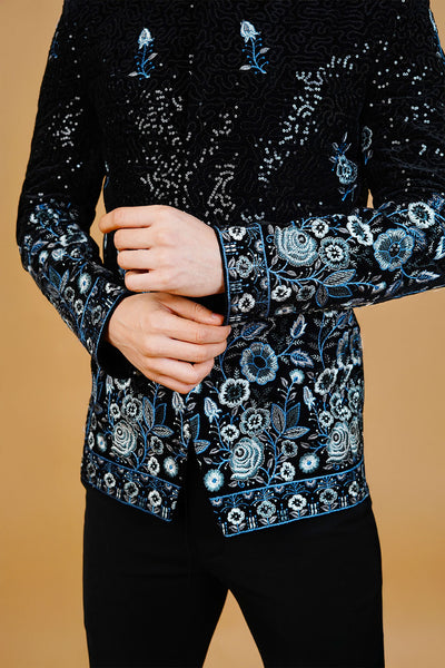 Velvet Black Bandhgala