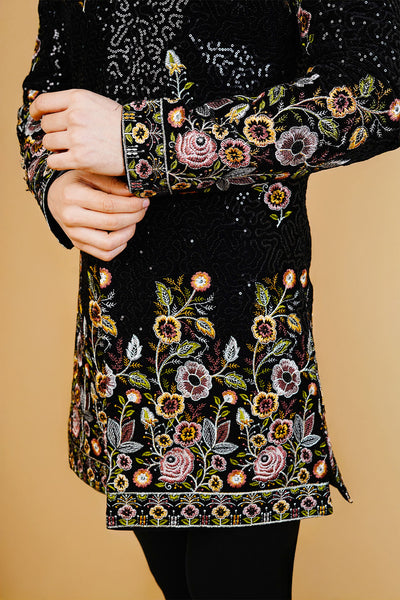 Velvet Black Bandhgala