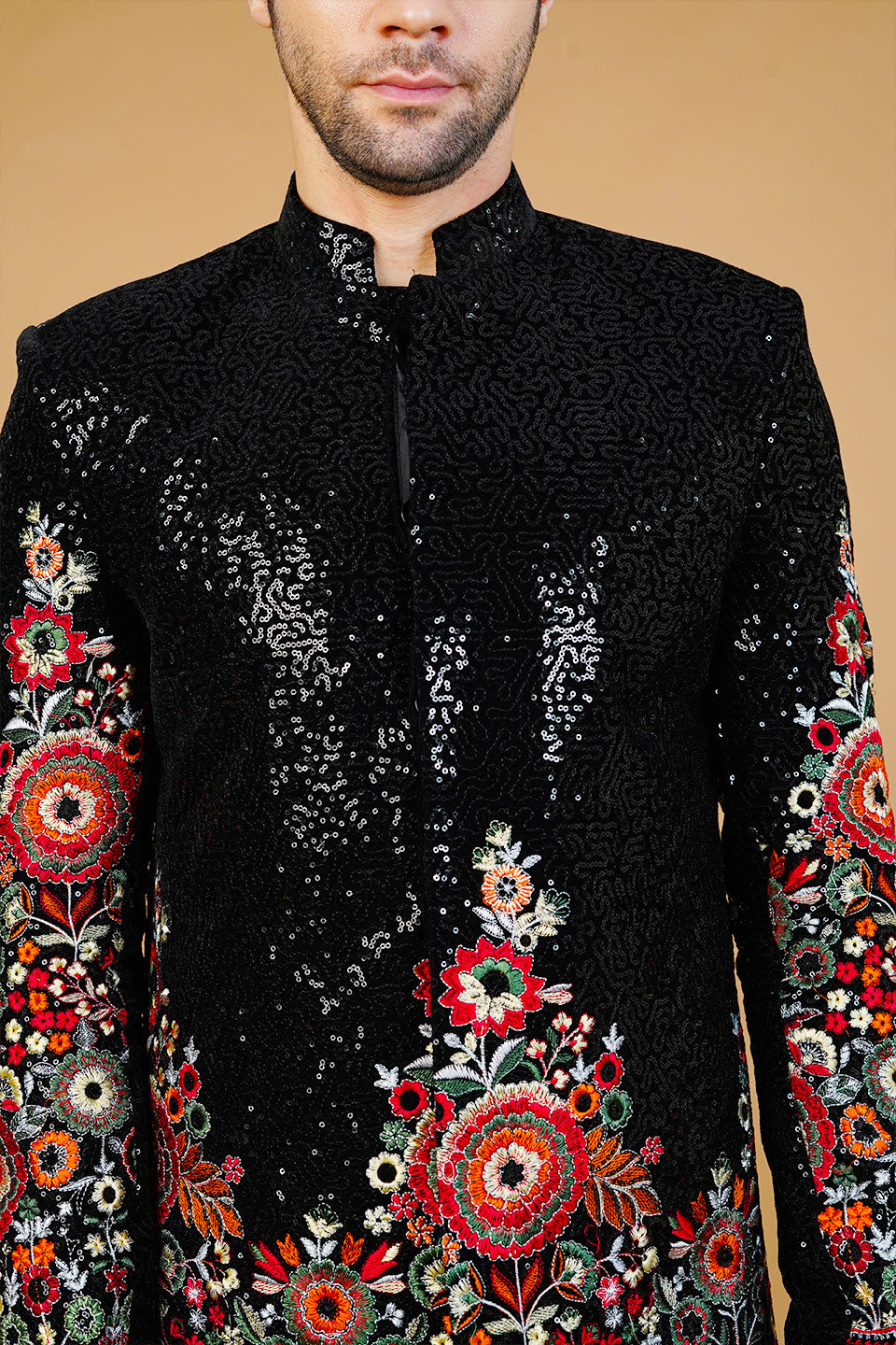 Velvet Black Bandhgala