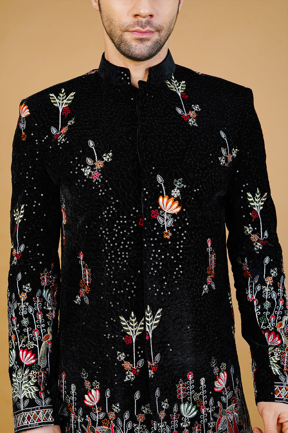 Velvet Black Bandhgala