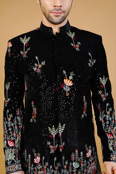 Velvet Black Bandhgala