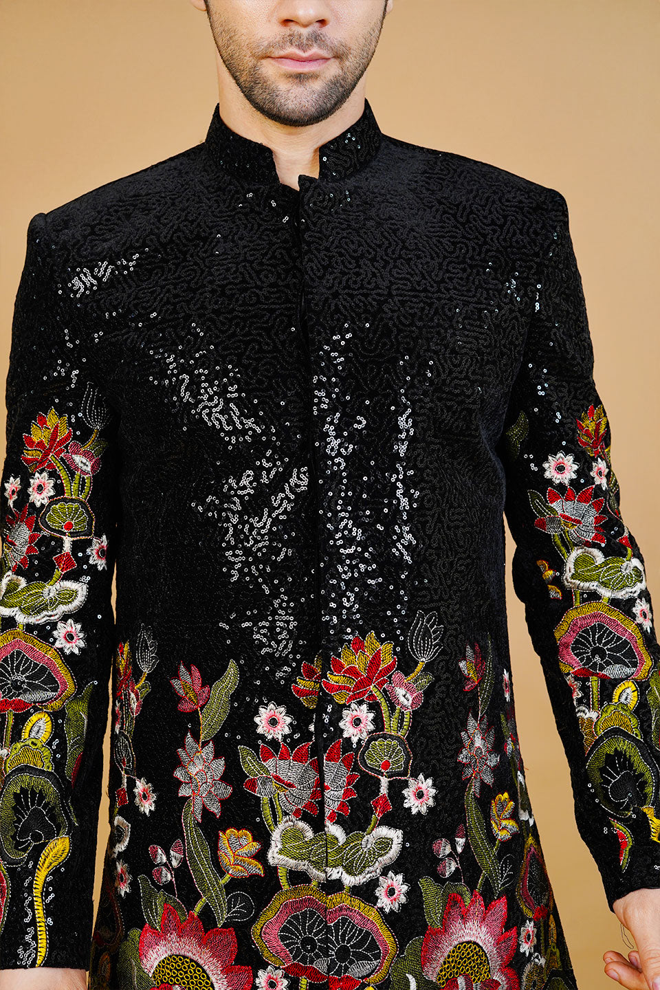 Velvet Black Bandhgala