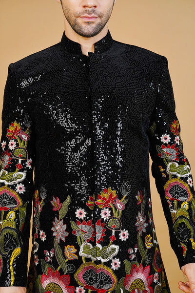 Velvet Black Bandhgala