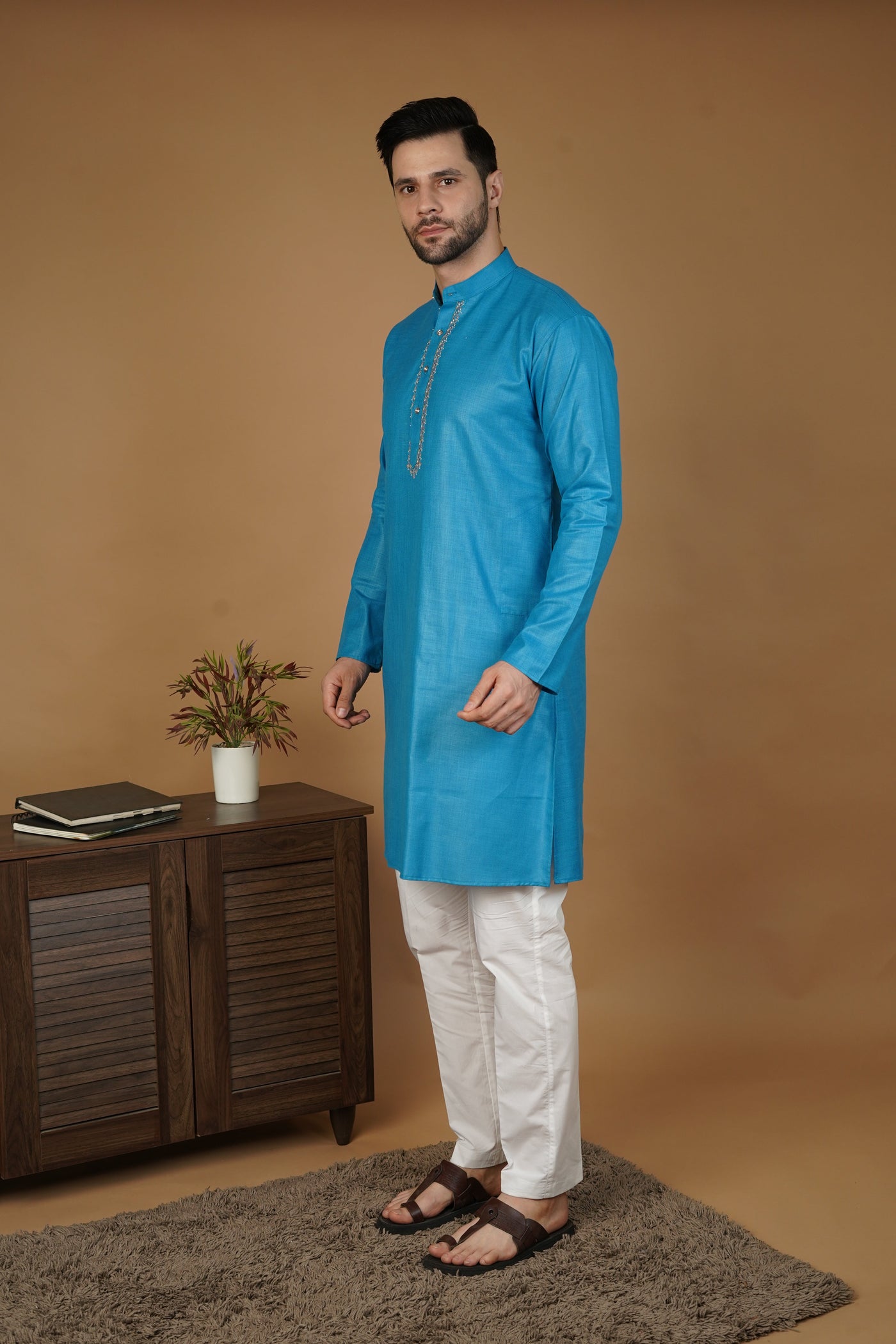 Ruby Silk Embroidery Green Kurta