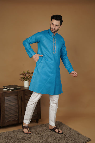Ruby Silk Embroidery Green Kurta