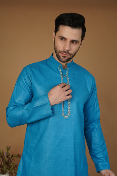 Ruby Silk Embroidery Green Kurta