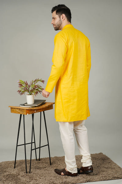Ruby Silk Embroidery Yellow Kurta