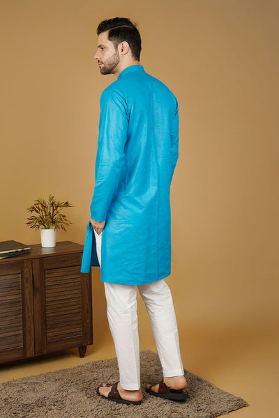 Banarasi Art Silk Blue 1 Kurta