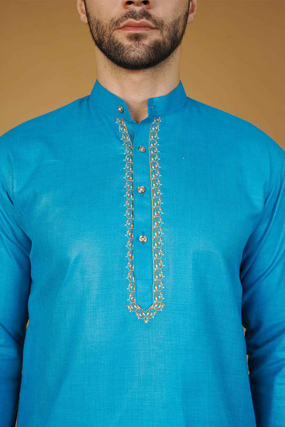Banarasi Art Silk Blue 1 Kurta