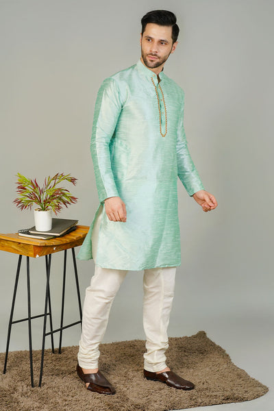 Banarasi Art Silk Blue 3 Kurta