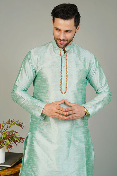 Banarasi Art Silk Blue 3 Kurta
