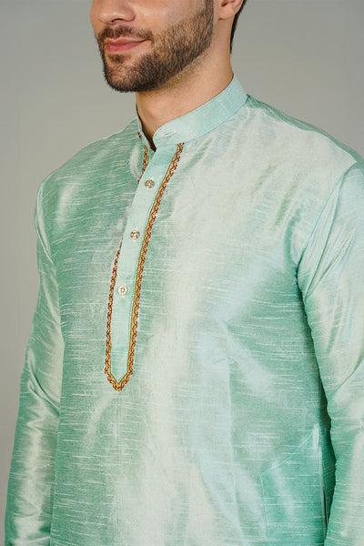 Banarasi Art Silk Blue 3 Kurta