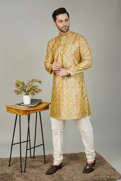 Banarasi Cotton Gold  Kurta
