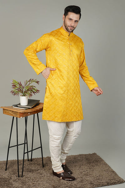 Rayon Emrbroidery Yellow Kurta