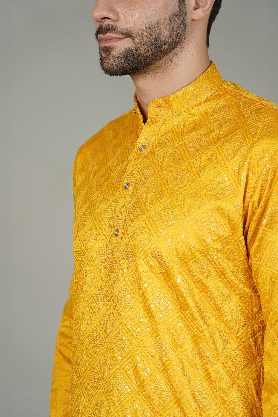 Rayon Emrbroidery Yellow Kurta