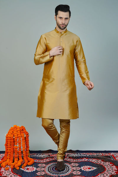 Silk Gold Long Kurtas