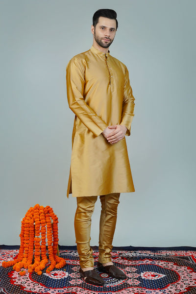 Silk Gold Long Kurtas